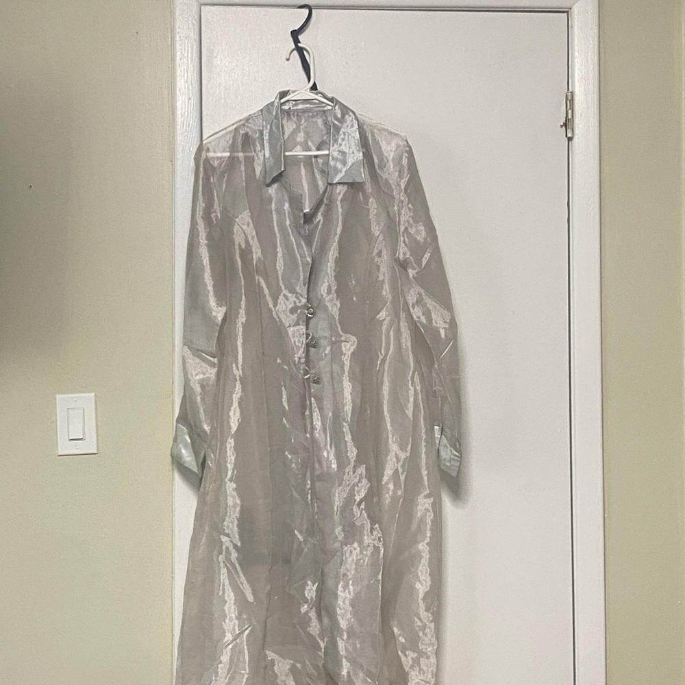 Sheer Silver Long Coat